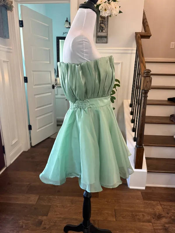 Anthropologie Mable NWOT Elegant Green Tulip Dress with Back Zipper - Image 3