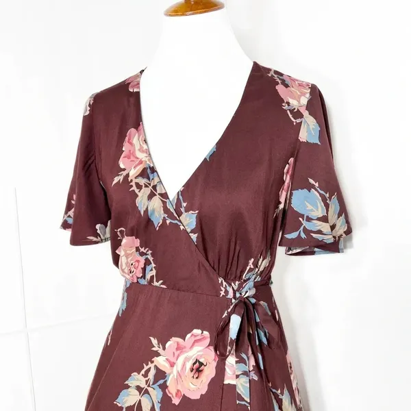 Show Me Your Mumu Women's Red Andrea Printed Wrap Dress Size S - Image 3