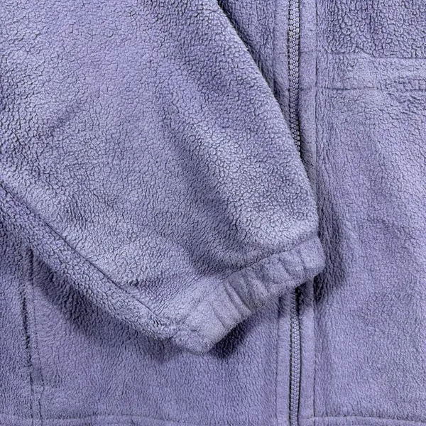 LL Bean Women Purple /Lilac FleeceJacket cinch at waist pockets mock neck Large - Image 7