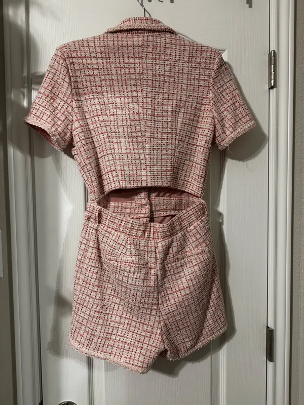 FashioNova Plaid pink Romper - Image 2