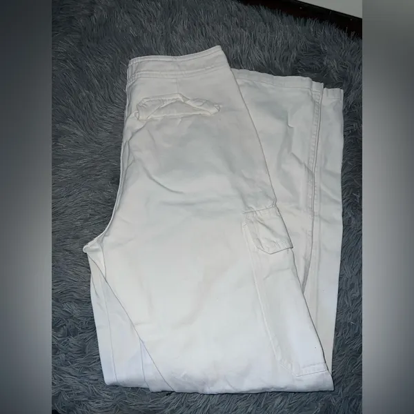 Zara Women Off-White Cargo Pants size 4 - Image 4