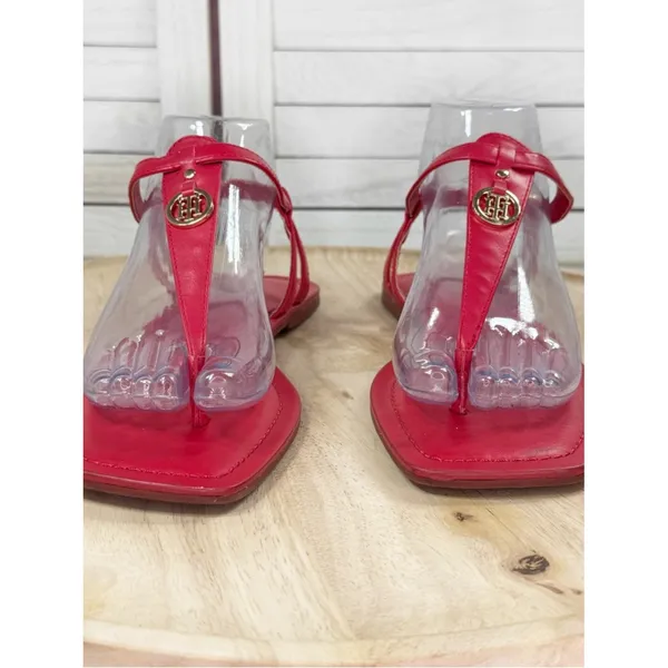 Tommy Hilfiger Jerika‎ Flat Thong Sandals Cherry Tomato Red Women 10 - Image 3