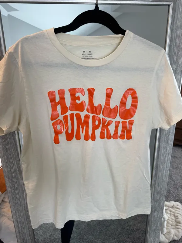 Hello pumpkin tshirt Tan Size M - Image 2