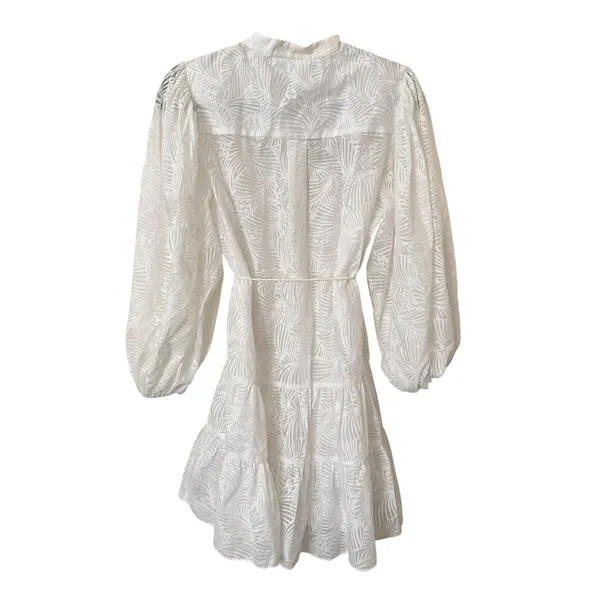 SIGNIFICANT OTHER Pia Patterned Buttoned Front Mini Dress White‎ Sz 4 - Image 3