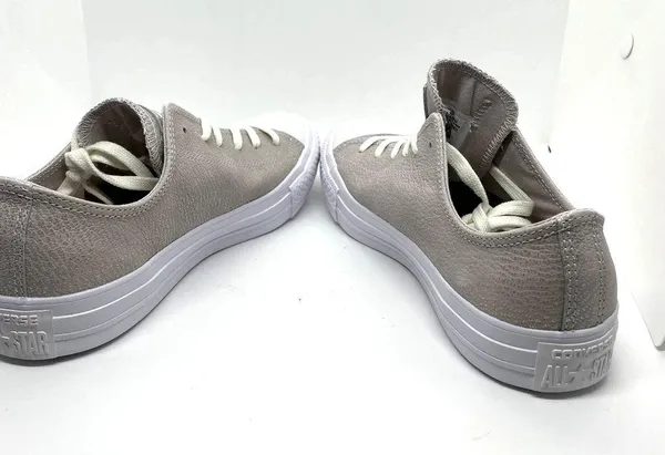 Converse Chuck Taylor All Star OX Leather Sneaker Pale Putty Silver Womens 8 - Image 6