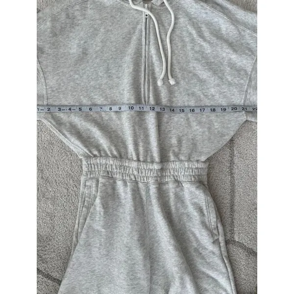 Abercrombie & Fitch Soft Hooded Gray Jumpsuit Loungewear Comfy sz XS - Image 5