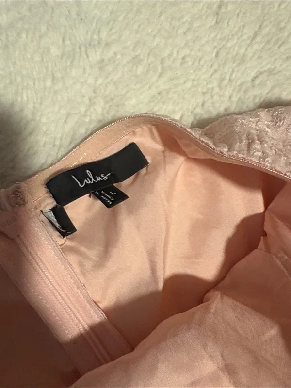 Lulus Truly Marvelous Blush Pink Jacquard Strapless Tiered Midi Dress Size Large - Image 6