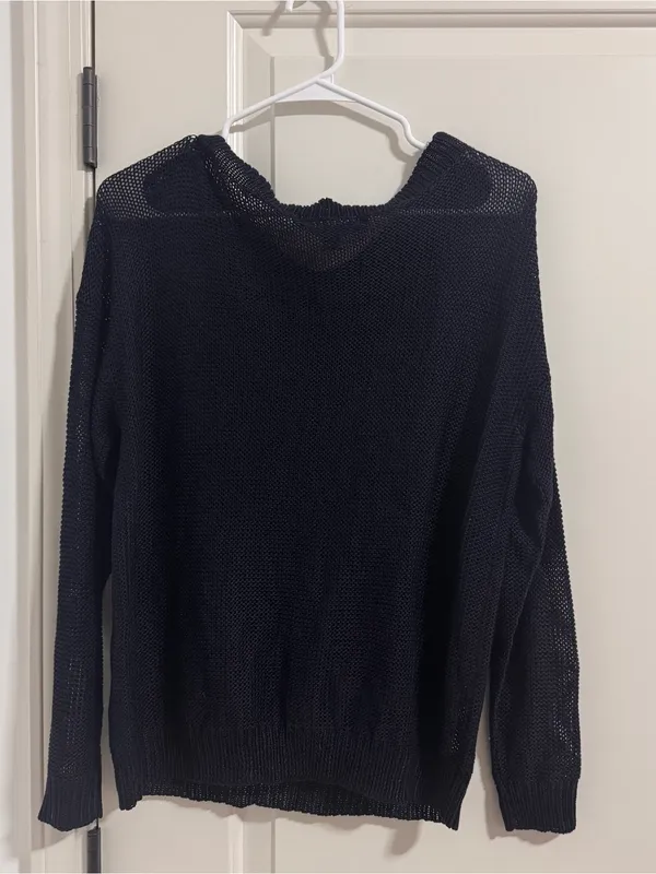 Ralph Lauren Navy Open-Knit Crewneck Sweater - Image 3