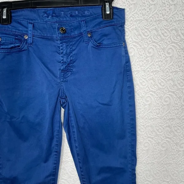 7 For All Mankind Blue Gwenevere Skinny Jeans Size 28 - Image 4