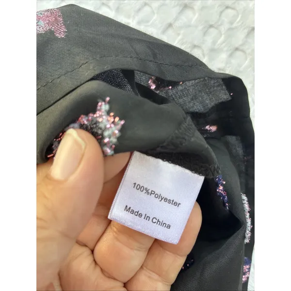 Tuckernuck Corrigan Blouse Black Pink Blurred Dot Fil Coupe size L - Image 11