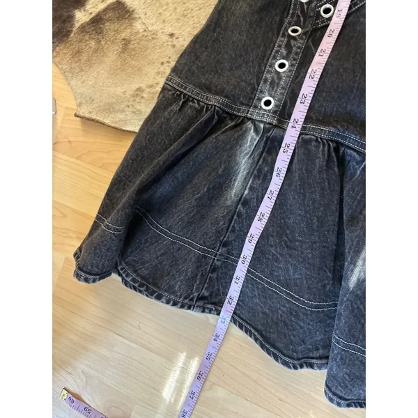 PILCRO Anthropologie NEW Sleeveless‎ V-Neck Studded Denim Mini Dress Size Medium - Image 9