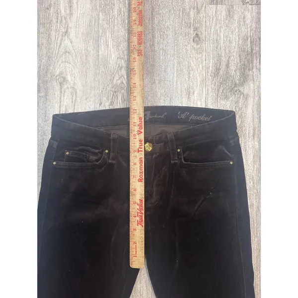 7 For All‎ Mankind A Pocket Velvet Flare Jeans Brown Low Womens Size 26 - Image 8