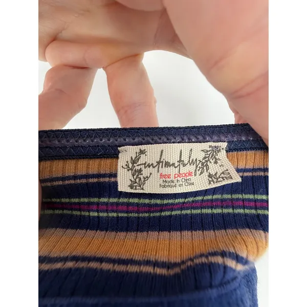 Free People Intimately Stripe Out Bodysuit Y2K 90s Indie Ribbed Small Strapless - Image 11