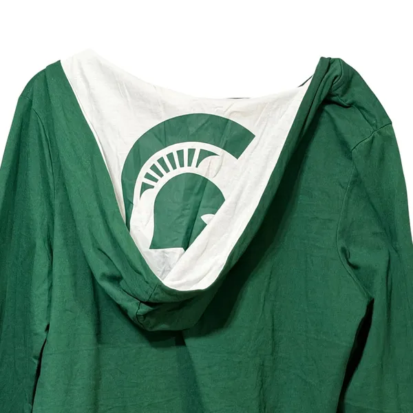 Colosseum Michigan State Spartans Womens Green Hooded Long Sleeve Shirt Large - Image 4