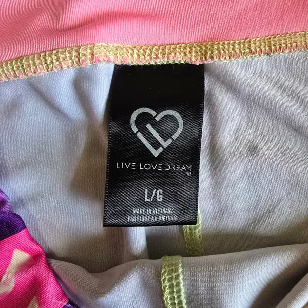 Live Love Dream Women's L/G Colorful Floral Geometric Capri Leggings Athletic - Image 3