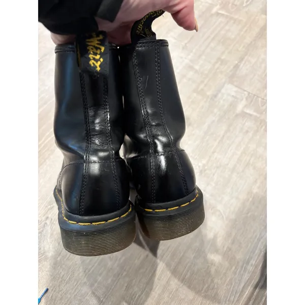Dr. Martens 1460 W Black Smooth Leather 8-Eye Lace Up Combat Boots Womens 8‎ - Image 3
