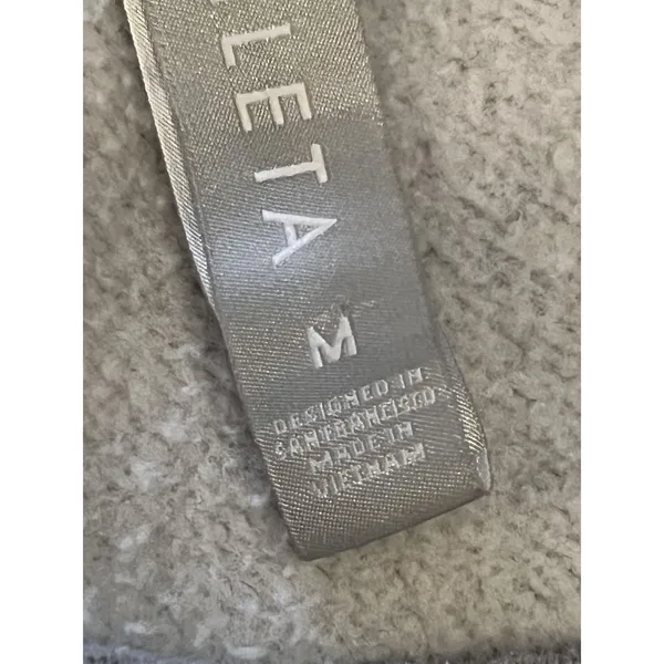 Athleta Sweatshirt Womens Medium Gray Fleece Raglan Crewneck Pullover Lined - Image 8