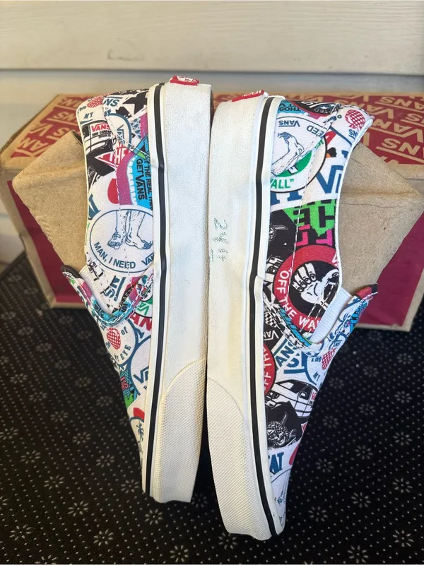 Vans Slip-On Sneakers in Multi-Color Sticker Print - Image 6