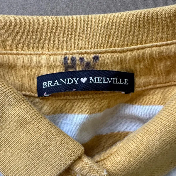 Brandy Melville Jonny Striped Long Sleeve Rugby Polo Shirt - Image 4