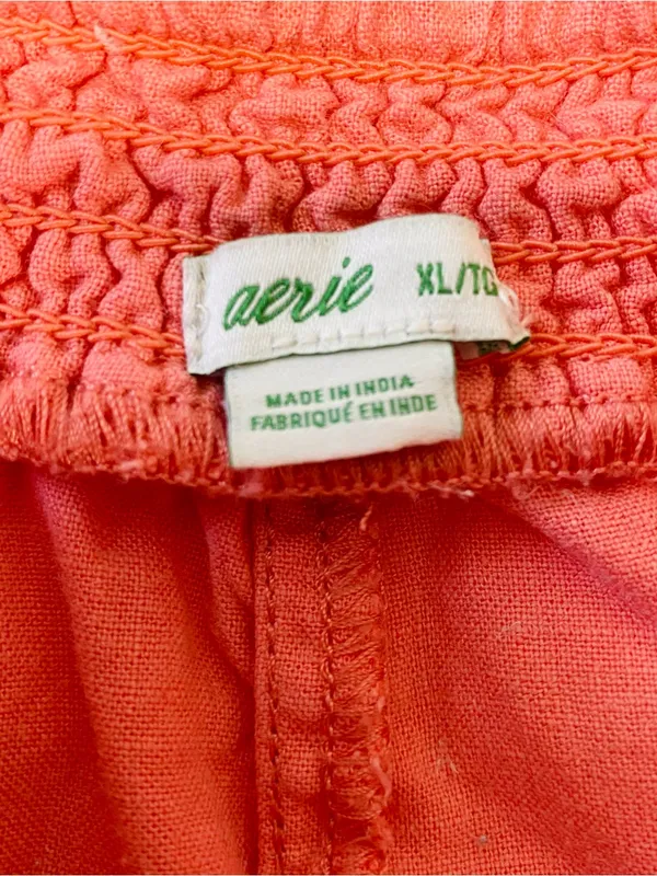 AERIE Linen Blend Ruffle Shorts - Image 4