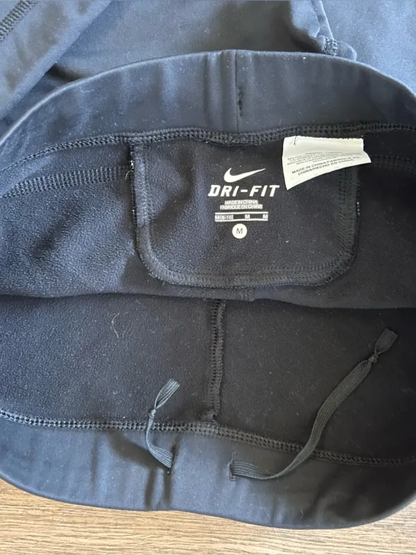 Nike|Black Dri-FIT Fleece-Lined Athletic Leggings with Small Logo sz M - Image 8