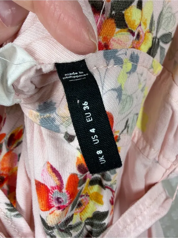 Anthropologie Akemi + Kin Pink Adia Floral Linen Rayon Blend Tie Waist Jumpsuit - Image 5