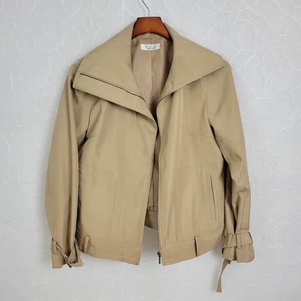 a.v.v. Michel Klein Womens Jacket Size 42 Paris Brown Collared Full Zip Pockets - Image 7