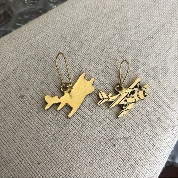 Vintage Plane Hook Earrings - Image 2