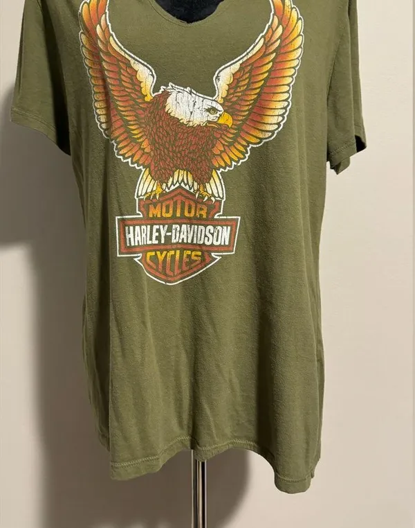EUC Harley Davidson Motorcycles Green Eagle Fort Myers, FL Graphic shirt size XL - Image 4