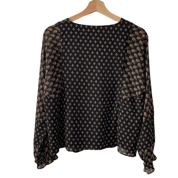 Madewell Sheer Sleeve Top in Brushstroke Paisley Mix M - Image 7