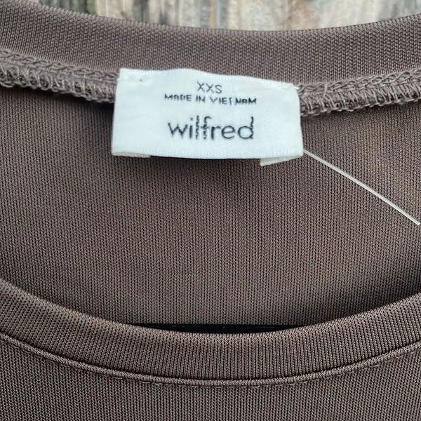 NWOT Aritzia Wilfred Metonymie Taupe Long Sleeve Dress Generous Size XXS - Image 5