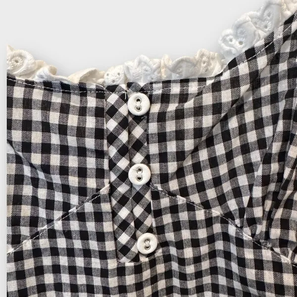 NEW Free People Cassie Gingham Ruffle Bodysuit Size Large - Image 9