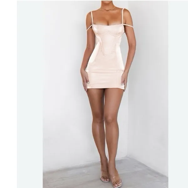 NEW House of CB Mistress Rocks Blush Glass Corset Mini Dress - Image 4