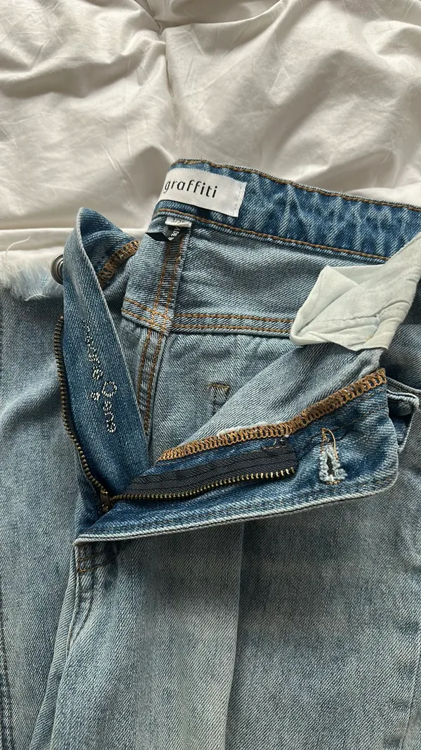 Foldover Waist Jeans Blue Size 25 - Image 2