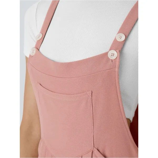 NWT Halara Adjustable Straps Pockets Waffle Casual Overalls Rose Tan Size Small - Image 3