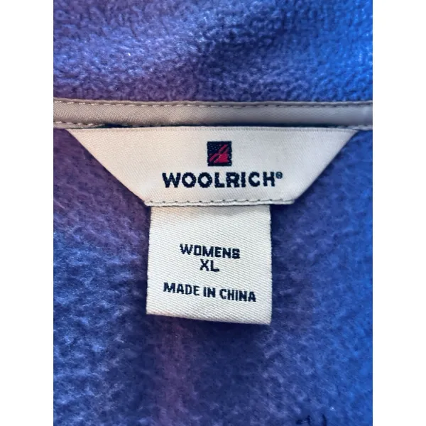 Woolrich Fleece Full‎ Zip Vest Purple Floral Patch Granny Cottagecore Women's XL - Image 3