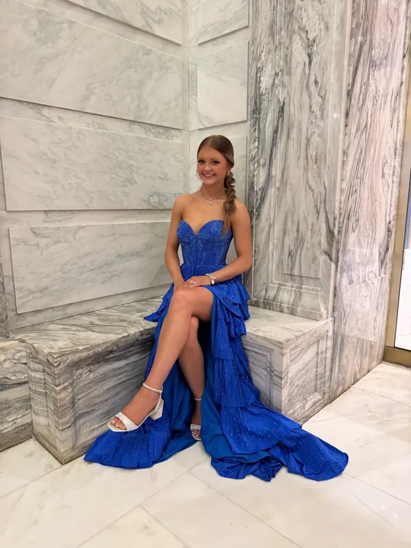 Sherri Hill Prom Dress Blue - Image 3