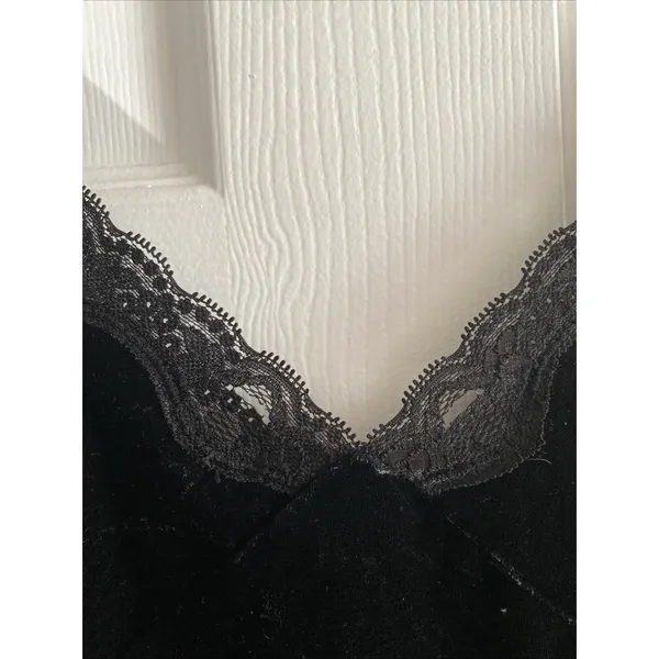 Secret Treasures Velvet Lace Trim Chemise Womens 1X Black Sleepwear Y2K‎ Nightie - Image 5