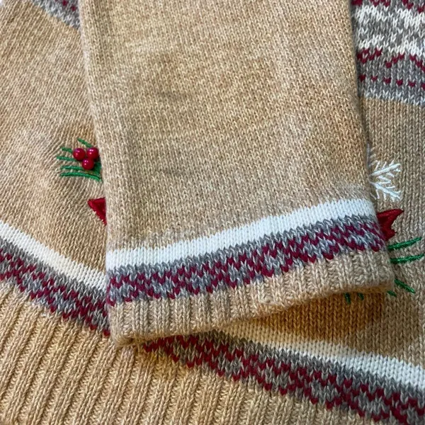 Crystal Kobe Embroidered Cardinal Holiday Christmas Cardigan Sweater - Image 10