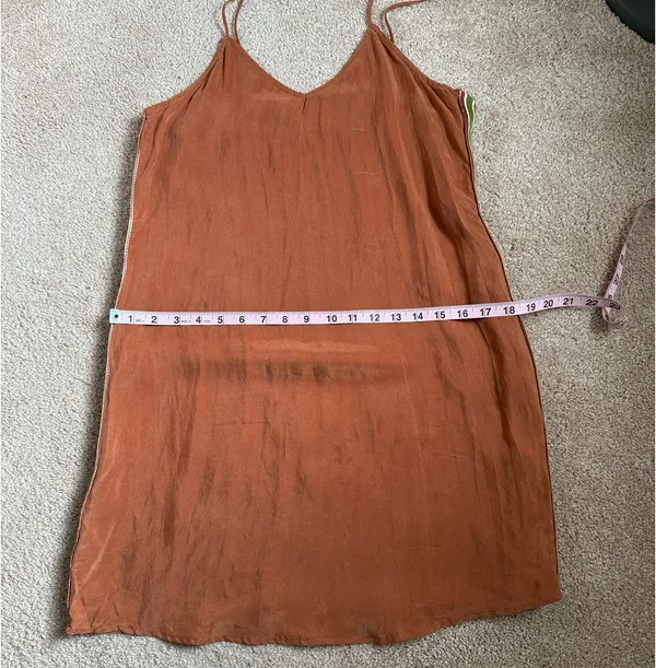 Tribe Kelley Rust Surf Mini Rayon Dress With Side Stripe. Size Medium - Image 5