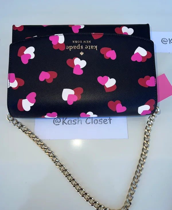 Kate Spade Carson Flutter Hearts Printed Crossbody Bag & Purse - Image 8