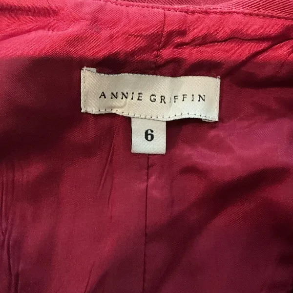Annie Griffin Deep Red Midi Dress with Ruffle Detail Size 6 - Image 5