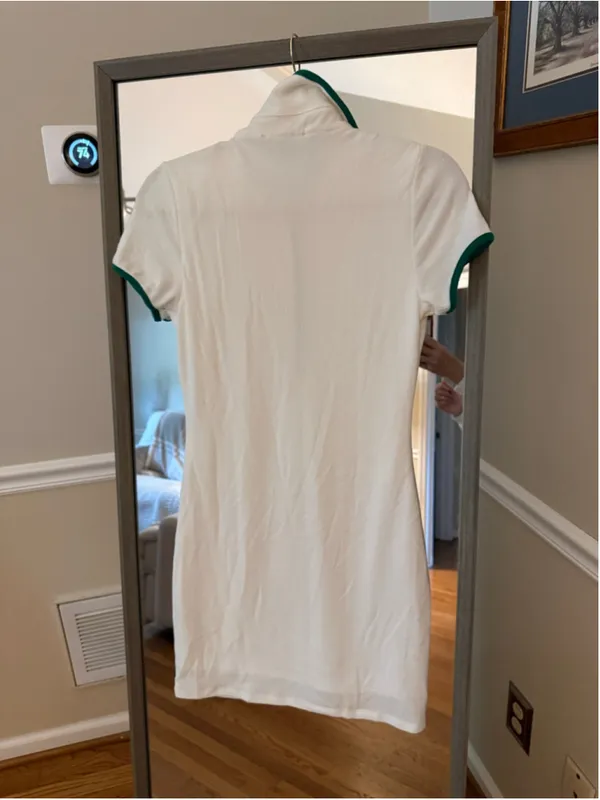 Women's Lulus Polo Mini Dress Size S White and Green - Image 6