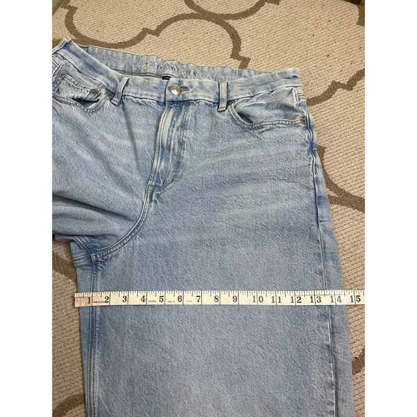 American Eagle AE Curvy Super High-Rise Baggy Straight Jeans Light Blue Size 16L - Image 5
