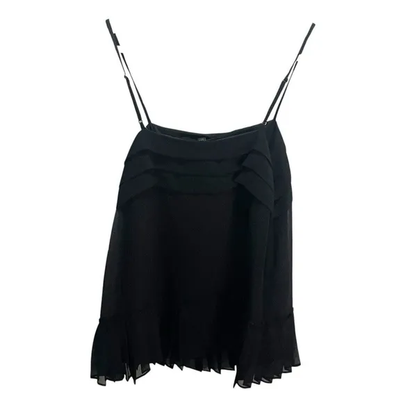 Banana Republic Black Pleated Cami Top XS Flowy‎ Casual - Image 5