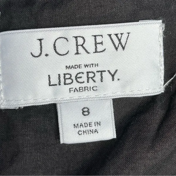 J CREW Squareneck Top size 8 Liberty Hazy Days Floral Tie Back Puff Sleeves - Image 3