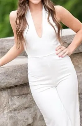 Lulus white cross back jumpsuit  - Image 4
