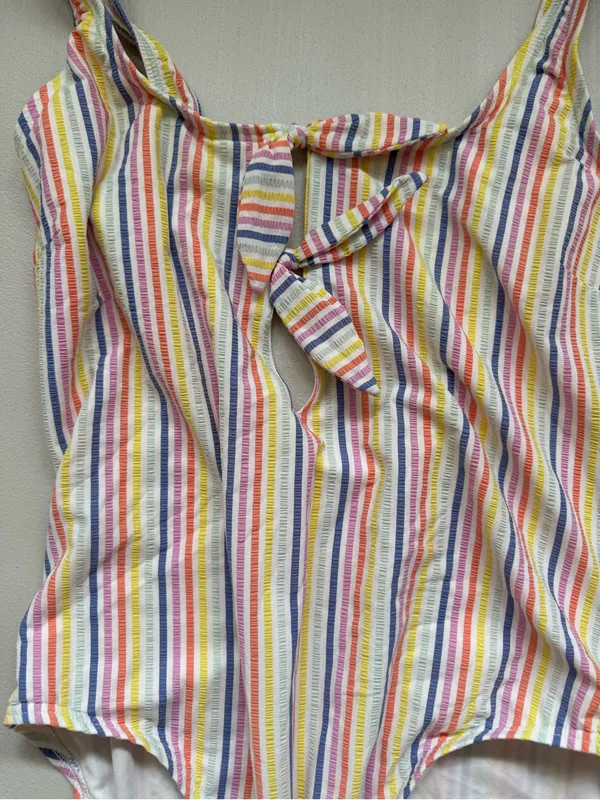 kate spade Multicolor Striped Tie-Front‎ One-Piece Size M/L - Image 4