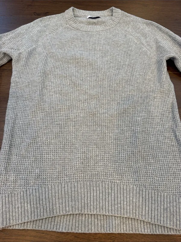 Old Navy Women’s So Soft Crewneck Waffle Knit Sweater Gray - Small Tall - C1-345 - Image 3
