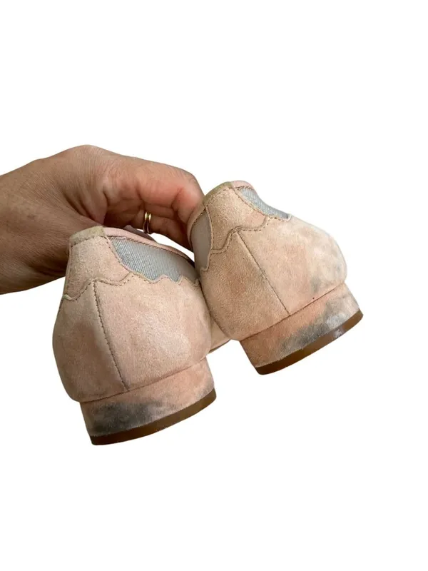 CHLOE Blush Pink Mesh Suede Ballet Flats Size 37.5 / 7.5 - Image 4